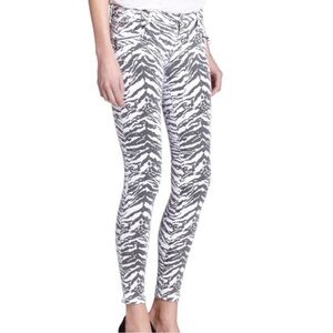 Hudson Spark Super Skinny Zebra Print Jeans Size 27